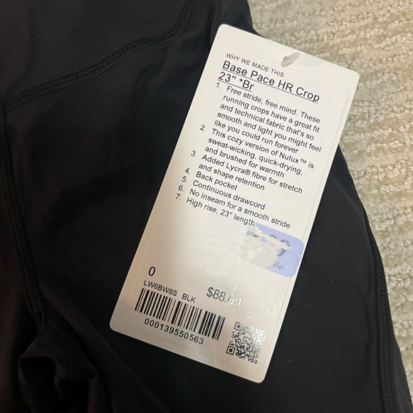 Lululemon base pace high rise hr crop 23” nwt 0 - Picture 3 of 4